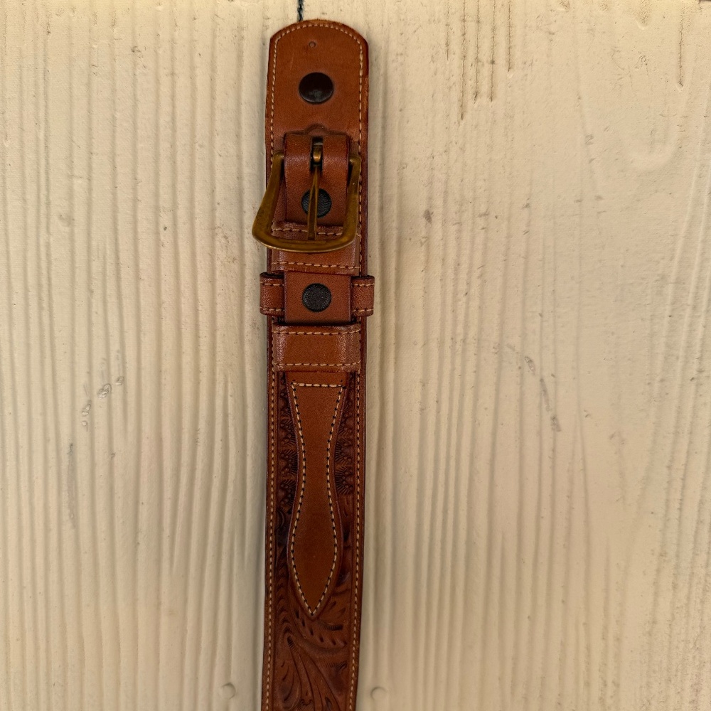 Texas Ranger by Tex Tan Tooled Cowhide Belt